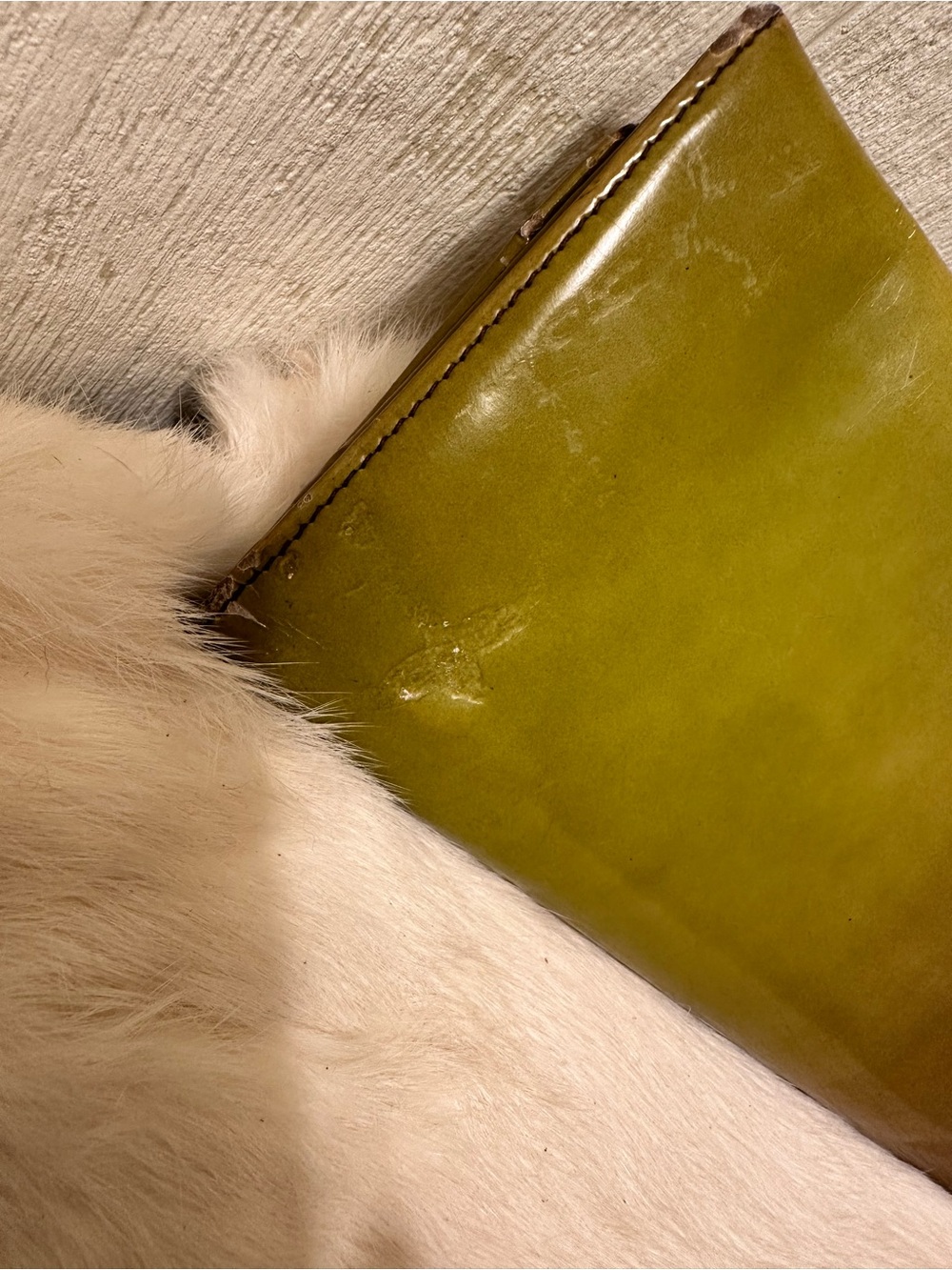 Salvatore Ferragamo Olive Green Patent Wallet- Rehab me! - Picture 3 of 8